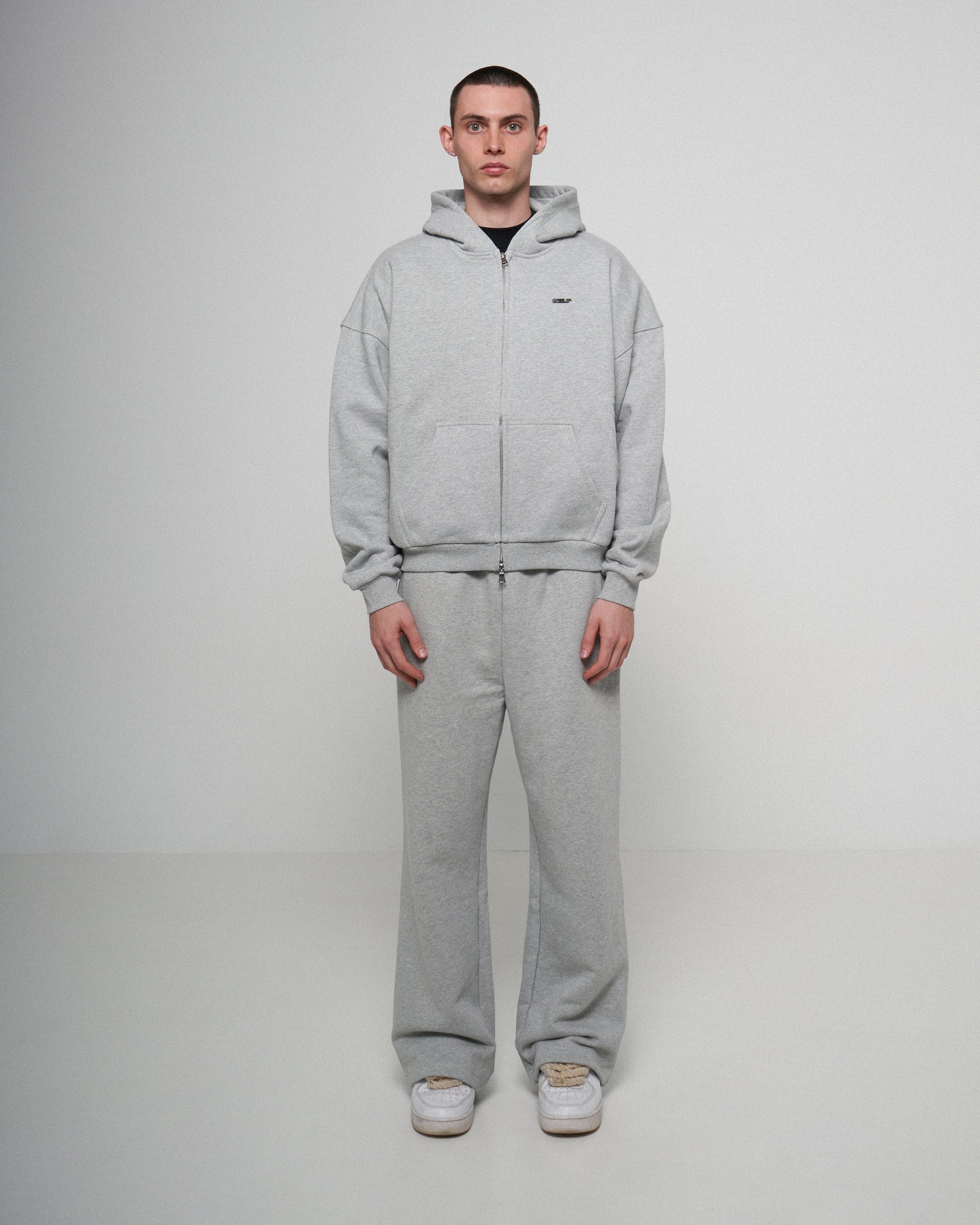 Stone Grey Zipped Hoodie – Skeelsbrand