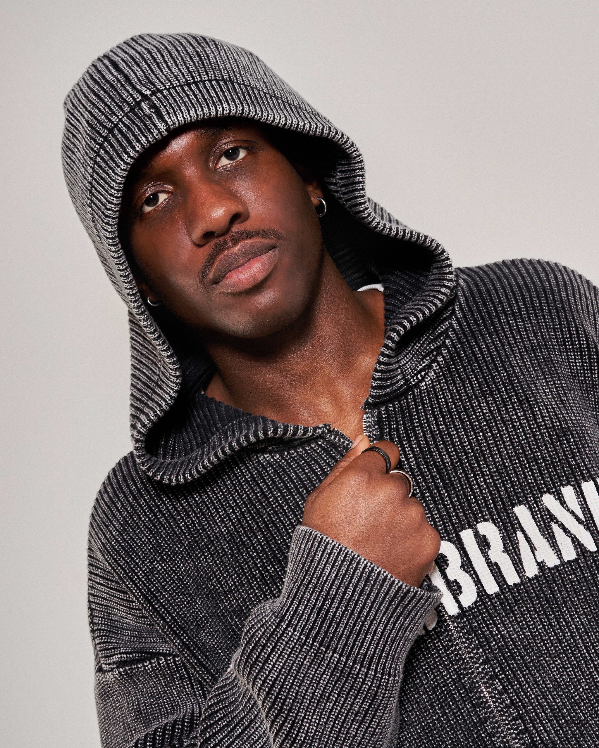 Black Ribbed Zip Hoodie – Skeelsbrand