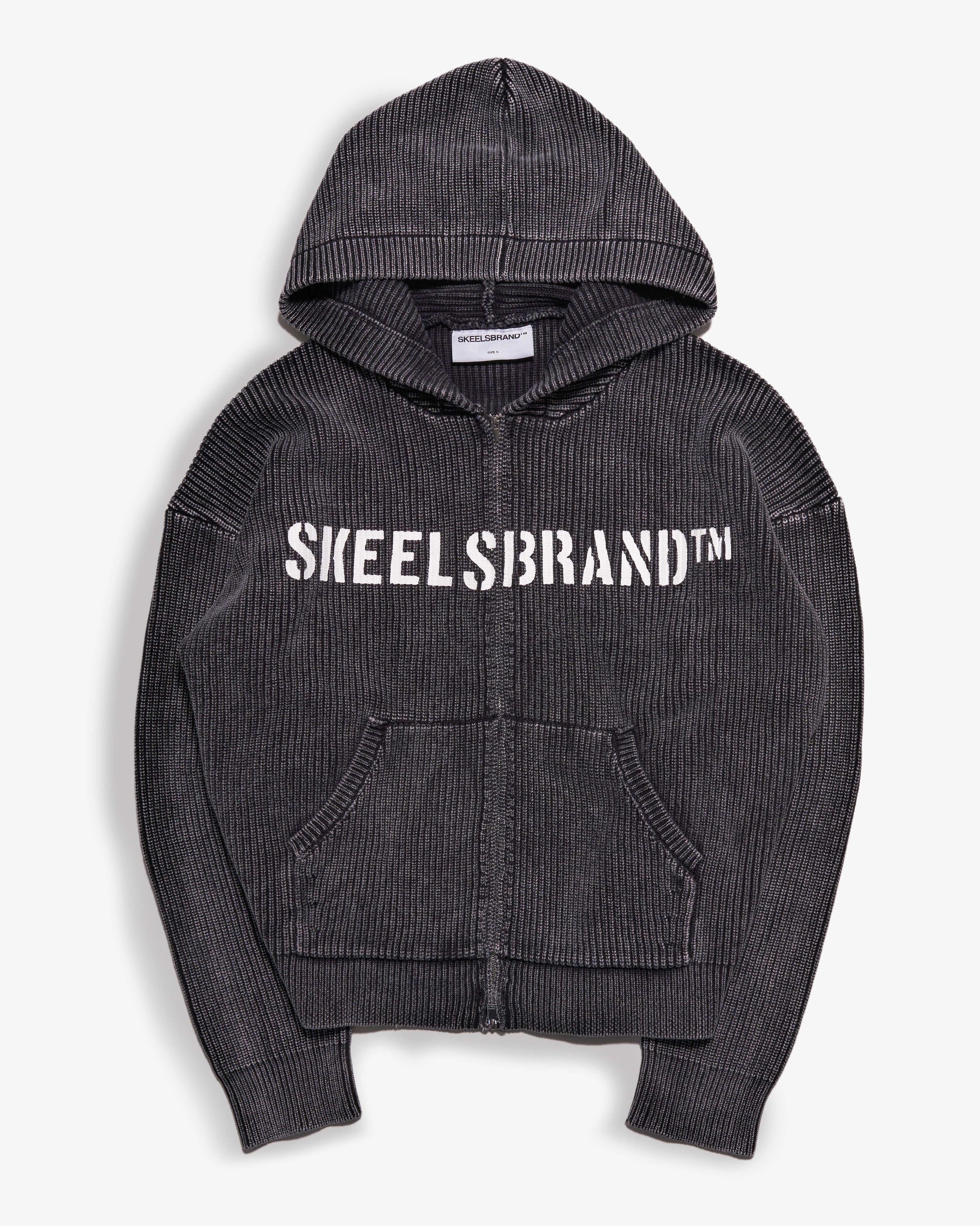 Black Ribbed Zip Hoodie – Skeelsbrand